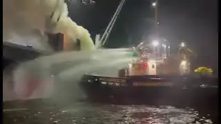 zware brand schrootboot in haven  gent