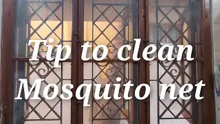 Mosquitowindownetcleaning#simple tip to clean oil strained mosquito net #mosquito net cleaning