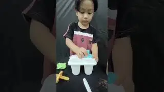 3 year-old makes banana chocolate ice cream