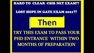 LOST HOPE IN GATE 2021??||HARD TO CLEAR CSIR JRF EXAM??||PhD Entrance Exam||DBT BET 2021||In English