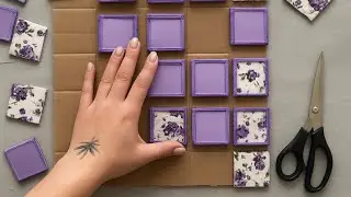 DIY Easy Mirror Frame💜Cardboard, Fabric & Popsicle Sticks Craft🪞