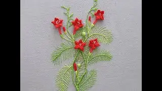 How to embroider Cypress Vine - Stitch and Crochet