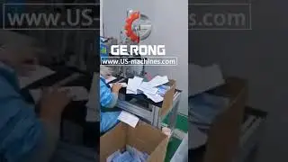 Semi automatic non woven face mask ear loop welding machine worker mask production video