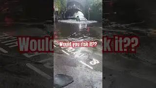 Would you risk this?? #shorts #weather #flood #bluecollar #hardwork