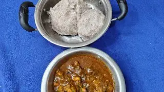 Ragi sangati | with chicken gravy😋 | easy way ragi  sangati | ragi mudda telugu lo