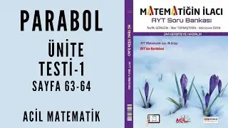 MATEMATİĞİN İLACI AYT SORU BANKASI (Parabol Ünite Testi-1)