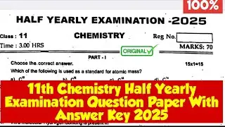 11th Chemistry Half yearly Question paper 2025|Vincent Info|