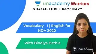 Vocabulary - I | English for NDA 2020 | NDA 2020 Preparations by Bindiya Bathla