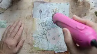 Tutorial- collage with pressed flowers.
