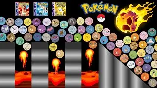 ALL 151 Pok&eacute;mon Red, Blue and Yellow Survival Marble Race #3
