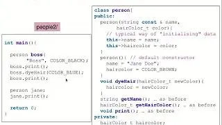 CS1PC C++ Week 2-2-3: Struct vs. Class, people example