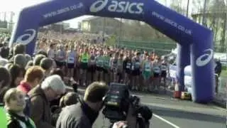 First wave of Derby 10k runners start their race.