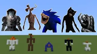 Never Spawn Pennywise Siren Head Shin Sonic Cartoon Cat Scp 096 In Minecraft PE