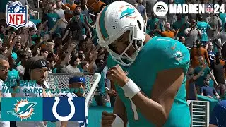 Madden 24 Dolphins vs Colts Potential Wildcard Playoff Game Full Simulation 2024 PS5 4K Game Play.