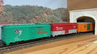 Penn Central Freight Passes A Stopped Conrail Train With Big GE & Alco Power!