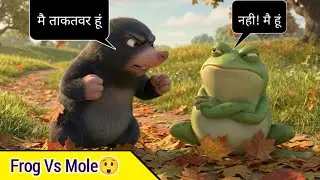 Frog 🐸 Vs Mole 🐀 || मेंढक और छछूंदर की लड़ाई || Ai animation in Hindi || &lrm;⁨@AItoonimation-f3n⁩ #ai 