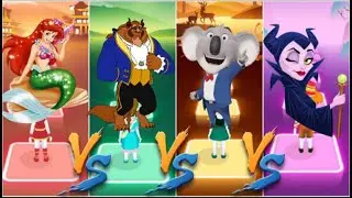 Mermaid vs Beauty and the Beast vs Sing vs Maleficent - Tiles Hop EDM Rush
