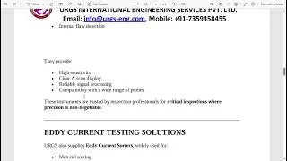 NDT Equipment & Accessories | URGS International Engineering Services Pvt. Ltd.