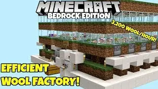 Minecraft Bedrock: Simple Automatic WOOL FARM Tutorial! 3,200 Wool/Hour! MCPE Xbox PS4 PC