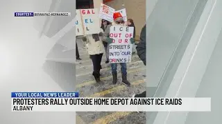 Protesters rally outside Albany Home Depot against ICE raids