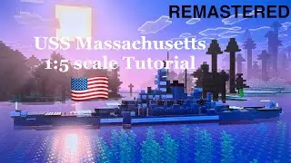 Minecraft USS Massachusetts 1:5 scale Tutorial | 1930 South Dakota-class battleship