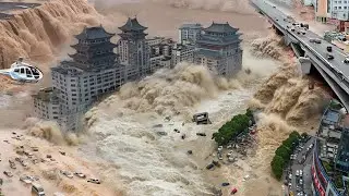 China Natural Disaster: Heavy Rain Closes Road in China