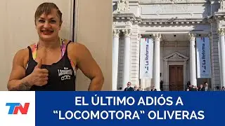 Despiden a la “Locomotora” Oliveras: llegó el féretro y hacen filas para entrar al velatorio