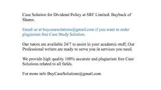 Case Solution Dividend Policy at SRF Limited Buyback of Shares
