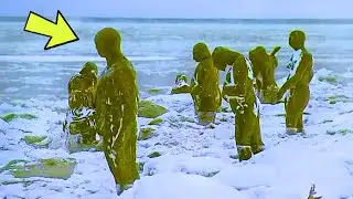 Des scientifiques découvrent des statues gelées – Lorsqu’ils remarquent ce détail, l’un s’écrie: ...