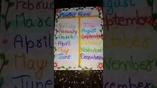 months name chart drawing ✨#drawing with angel #