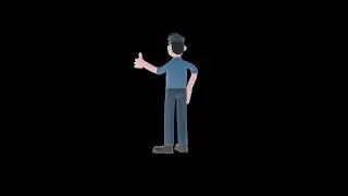 3D Cartoon Police Officer Turntable | Smiling Thumbs Up Pose