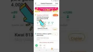 baixe o app Kwai e use este c&oacute;digo de convite (Kwai 813 476 031) e comeca a ganhar dinheiro