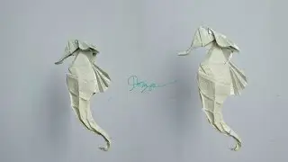 Origami seahorse tutorial / Cá ngựa - Tạ Trung Đông