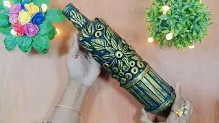 Bottle Decoration with Clay | Clay Art on bottle | Clay bottle art decoration ideas