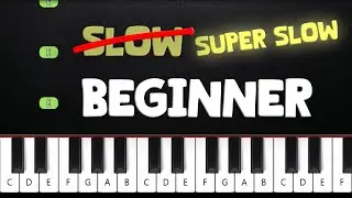 Rush E | SUPER SLOW BEGINNER Piano Tutorial