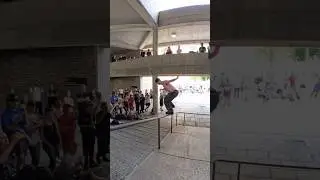 SO CLOSE! Jeff Dalnas Fish to Backslide transfer on rail 🔥 #skater #patinador #rollerblades