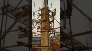 Column casting work by pressure pump #civilsite #column #casting #industrial