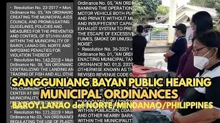 SANGGUNIANG BAYAN PUBLIC HEARING MUNICIPAL ORDINACES BAROY,LANAO DEL NORTE/MINDANAO/PHILIPPINES