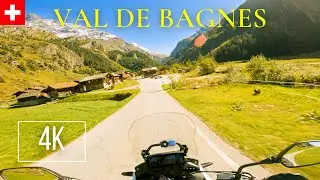 Val de Bagnes Ride in a Sunny Switzerland - 4K Motorcycle Tour