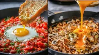 Три рецепта блюд из яиц в одном видео – быстро, легко и с ASMR-эффектом! 🥚 #рецептыизяиц