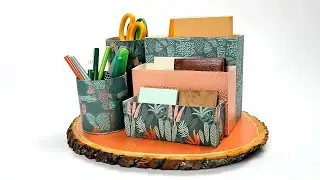 DIY Desk Organizer Out of Upcycled Food Packaging