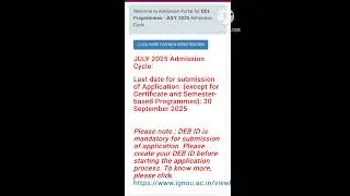 IGNOU 2025 JULY SESSION NEW ADMISSION LAST DATE EXTENTED AFTER SEPTEMBER 15 #ignou #exam #malayalam