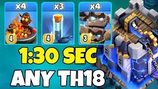 Th18 Meteor Golem + Furnace + Totem Spell Attack Strategy | Th18 Attack Strategies (Clash of Clans)