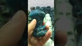 Blue Apatite Crystal Cobra Carving, Apatite Spiritual Cobra Figurine, King Cobra Statue
