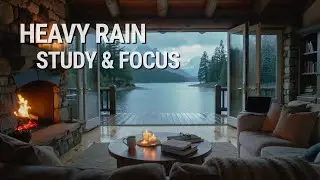 Heavy Rain on Cabin Roof & Fireplace &bull; 3 Hours of Deep Focus Ambience
