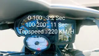 BMW F800R 0-220 TOPSPEED 4K ( Complete decat with scorpion exhaust )