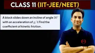 A block slides down on inclined plane of 30&deg; with acceleration g/4. Find coefficient of kinetic