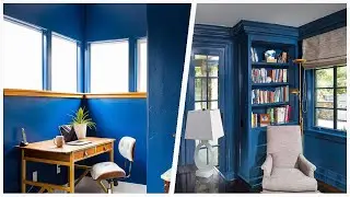 75 Blue Home Office With No Fireplace Design Ideas You'll Love 🔴