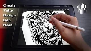 Tatto design lion head