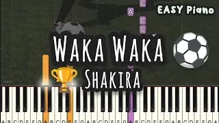 Shakira - Waka Waka | This Time for Africa | 2010 FIFA World Cup (Easy Piano, Piano Tutorial) Sheet